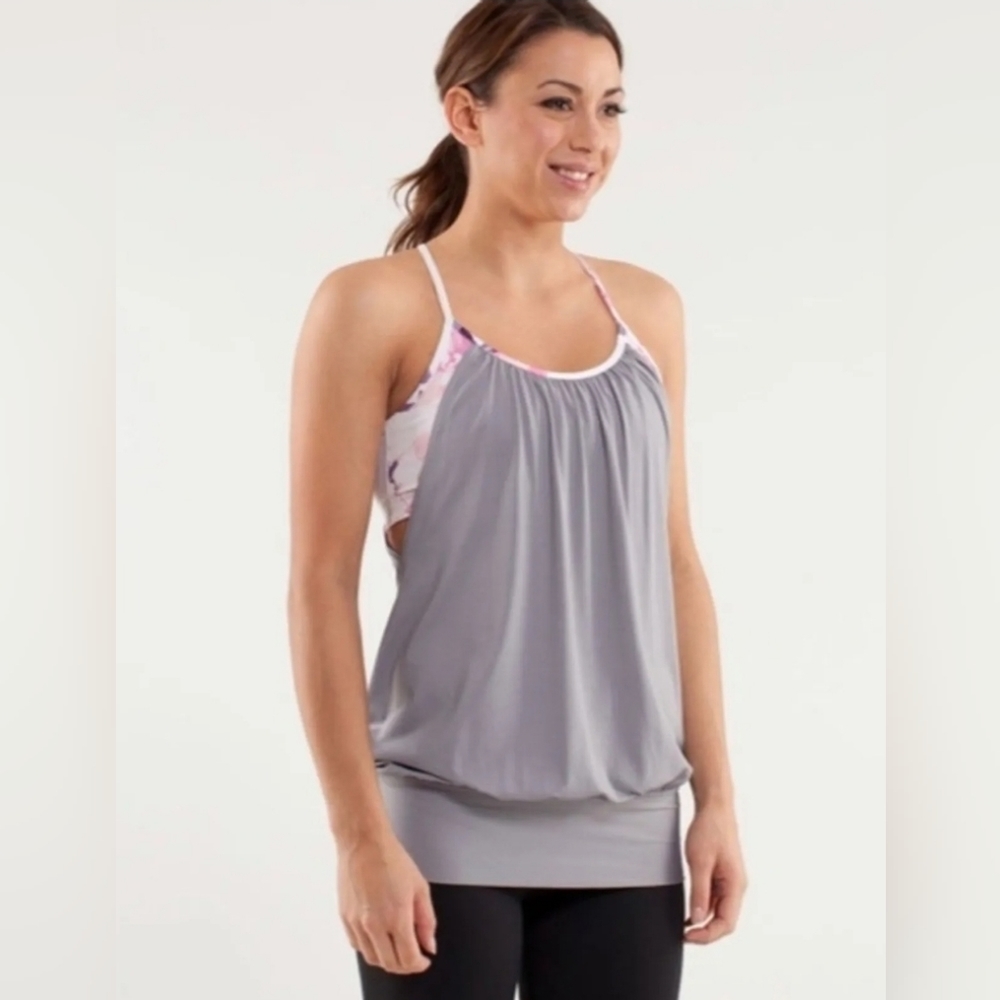 Lululemon No Limits Tank Fossil / Blurred Blossoms Multi Colour
